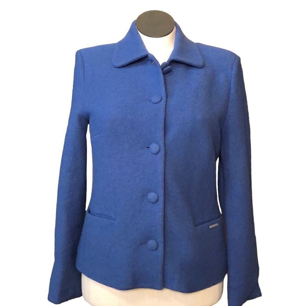 Geiger Of Austria Womens Wool Jacket 40 Pure New Wool Button Front Classic